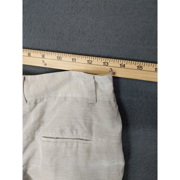 DIANE VON FURSTENBURG Womens Georginne Pants SZ 0 Linen Crop Cream No Lining - Picture 5 of 12
